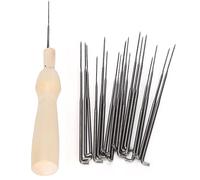 Aramox Kit d'outils de Feutrage de Laine d'aiguilles à Feutrer en Acier Inoxydable avec Manche en Bois et Ensemble 'aiguilles de 18 Pièces, 3 Tailles, Remplacement Facile pour Bricolage, Jouets,
