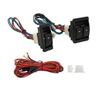 Aramox Kit Universel de Commutateur de Vitre électrique de Voiture, Plastique ABS avec Lumière Verte pour 2 Portes, Installation Facile pour la Plupart des Véhicules