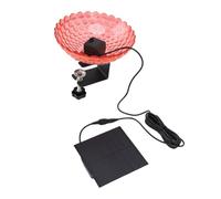 Aramox La Fontaine Solaire de Bain d'oiseaux Montée sur Le Pont Attire Plus d'oiseaux pour Un Ensemble en Plastique de Jardin Extérieur (Rouge)