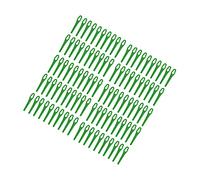 Aramox Lames de Coupe en Plastique Ensemble de Lames de Tondeuse de Rechange 100 Pièces de Coupe en Plastique 20 X 84 Mm Forme de Gourde pour Tondeuse à Gazon -Herbe élagage de Jardin (Green)