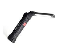 Aramox Lampe de Poche Magnétique USB ABS Rechargeable Rotative à LED, Double Mode à 360 Degrés, Base Magnétique Puissante 1200 MA pour le Camping, la Réparation Automobile, les Voyages de Nuit,