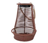 Aramox Lampe Solaire de Jardin, Tissage en Rotin avec Jardinières Suspendues, Lanterne Solaire pour Espaces de Balcon et de Terrasse (Marron foncé)