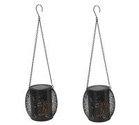 Aramox Lanterne Solaire de Jardin Décorative IP65, étanche, Lumière Suspendue D'extérieur, Ambiance Chaude, pour Jardin, Patio, Cour, Paquet de 2