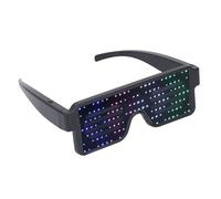 Aramox LED Lunettes Lumineuses, Lumières Dynamiques 4 Couleurs | Rechargeable par USB, 164 perles LED, boîtier d\'impact ABS, autonomie de 6 heures, événements en boîte de nuit