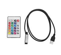Aramox LED Strip Light Controller, 5-24V Light Strip 24 Key RGB Télécommande sans fil USB 6A Effet de lampe Contrôleur IR(1m)
