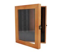 Aramox Librairie Miniature Axiété Bidacarte en Bois Massif Ornement Décoratif avec étagères Rotatives pour Le Bureau de Bureau à Domicile 9.8x7.9x2.8inch