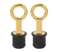 Aramox Lot de 2 Bouchons de Vidange à Compression pour Bateau, Type à Vis, en Laiton et Caoutchouc, Taille Oxydée, avec Joint d'étanchéité pour Bateau de Sauvetage, Pêche, Ferry, (1-1 /