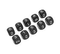 Aramox Lot de 20 Dés Numériques en Plastique de 16 Mm à 6 Faces, Numériques à Coins Ronds pour Jeux de société et Enseignement des Chiffres, Apprentissage des Mathématiques en t Jeux de
