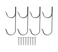 Aramox Lot de 4 Crochets de Support pour Poteaux de Piscine, Crochets en Alliage d'aluminium avec Vis pour Poteaux Télescopiques et Tuyau d'aspiration, Rangement de Clôture de Piscine pour (Black)