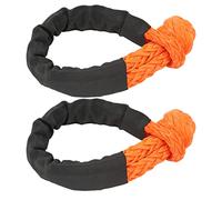 Aramox Manille Textile Manilles Souples, 2 Pièces Synthétiques Manille de Corde de Récupération de Route avec Manchons, pour Voile SUV ATV Camion, 46297 Lbs Résistance à la Rupture