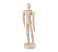 Aramox Mannequin en Bois Mannequin Posable Inachevé Figurine en Bois Articulée de 8 Pouces avec Base Polie Joints Flexibles Dessin de Référence Décor de Bureau pour Artistes Étudiants