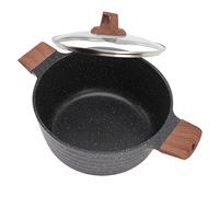 Aramox Marmite à Soupe en Alliage d'aluminium avec Couvercle en Verre, Marmite à Induction Antiadhésive, Corps en Fonte Chauffant Même, Poignées Anti-brûlure, pour Soupe, Pâtes, Ragoût au Gaz ou à