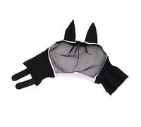 Aramox Masque Anti-Mouches pour Cheval, Masque de Cheval en Respirante avec Oreilles, Protection UV, Voile Anti-Mouches en Tissu tricoté avec Sangle Auto-agrippante pour l'équitation d'été et (L)