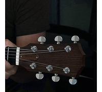 Aramox Mécaniques d'accordage de Guitare, Accordeurs en Alliage de Zinc chromé Fermés, Ensemble de Remplacement de 6 Pièces avec Rapport de Vitesse 1:15 pour Guitares électriques ou Acoustiques (3