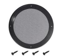 Aramox Métallique de Grille de Haut-Parleur de Caisson de Basses | Protecteur de Son Rond, Acier laminé à Froid, Finition Argentée, avec Vis de Montage, Convient pour Cinéma Maison