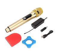 Aramox Microphone sans Fil Portatif, 30Hz-20KHz, écran LED, Portée de 50m, avec Récepteur et Accessoires (Gold)