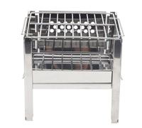 Aramox Mini Barbecue Portable à Charbon de Bois, Poêle Pliant en Acier Inoxydable pour Pare-brise de Camping en Plein Air