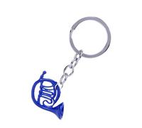 Aramox Mini Porte-clés en Corne Française, Pendentif en Métal Bleu avec Boîte Cadeau Exquise pour les Amateurs de Musique, Accessoire Durable pour les Amis et la Famille (Porte-clés Cor Français Bleu)