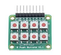 Aramox Module de Touches Module de Clavier 2 X 4, Carte Clavier avec 8 Commutateurs Indépendants, Embases à Broches, Trous de Montage pour Contrôle d'entrée de Micro-Ordinateur à Puce Unique