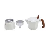 Aramox Moka Pot Cuisinière Cafetière Alliage d'aluminium 80 Ml Double Valve Extraction Même Chaleur Portable Conception Légère pour Voyage Camping Randonnée Utilisation en Plein Air (WHITE)