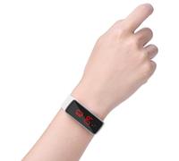 Aramox Montre de Sport LED, Montre-Bracelet Numérique avec Bracelet en Silicone pour Enfants, Affichage en Temps Réel, Ajustement Confortable, Fonction d'économie d'énergie Automatique pour (White)
