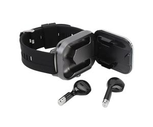 Aramox Montre Intelligente avec Écouteurs Bluetooth Combo, Alliage de