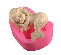 Aramox Moule de Silicone de Sirène, Moule de Décoration de Gâteaux, avec Effets 3D, Non-bâton, Lavage Facile, corecurisé au Four à Four, pour les Biscuits Savon au Chocolat (PINK)