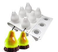 Aramox Moule de Silicone en Forme de Poire, NON Stick 15 Cavités Moule de Gâteau de Mousse, pour Dessert Français, Décoration de Gâteau en Famille, Pâques, Mariage, Anniversaires