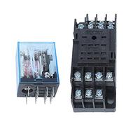 Aramox MY4NJ HH54P Relais de Puissance de la Bobine AC110V 14 Broches de Puissance électromagnétique avec Base de Relais pour les Appareils de Maison Industriels (AC220V)