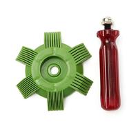Aramox Nettoyeur d'ailerons de Condenseur de Climatiseur, Ensemble de Peignes de Nettoyage d'ailerons en PC et en Acier Inoxydable, Redressez les Ailettes Courbées pour éliminer les Bobines de (1
