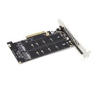 Aramox Nvme To Pcie Adapter Duals M.2 PCIe Adaptateur amélioré Performance Boost, Duals M.2 NVME SSD à PCIe X8 Clé du Convertisseur de Disqueur du Convertisseur de Adaptateur Carte SSD NVME, Stable et