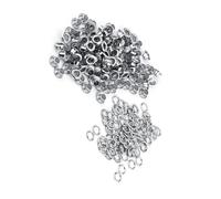 Aramox Oeillets en Métal Oeillets en Fer en Laiton Trou de 5 Mm 100 Ensembles avec Rondelles pour l'artisanat en Cuir Décoration de Cartes Lacets Ceintures Sacs Vêtements Scrapbooking (SILVER)