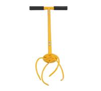 Aramox Outil de Barre de Main de Jardin, Cultivateur de Griffes de Jardin en Acier Inoxydable Aérateur de Sol pour Parterres de Fleurs Terre Végétale, 11,81x38.97 Pouces, Jaune
