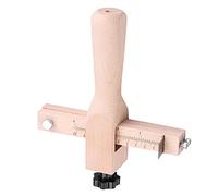 Aramox Outil de du Cuir à la Main en Bois, sangle en Cuir Réglable avec 3 Lames pour les Projets de Bricolage