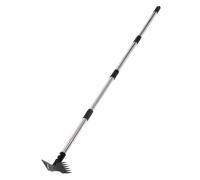 Aramox Outil D'extraction de Mauvaises Herbes Efficace à Long Manche 2 en 1, Râteau à Main, Houe à Action pour Jardin et Ferme, Matériau en Acier allié