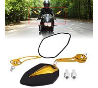 Aramox Paire de Rétroviseurs de Moto, Angle de Vision Réglable, Ajustement Universel pour Moto et Scooter, Vision Haute clarté et Construction en Alliage d'aluminium Durable (YELLOW)