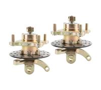 Aramox Paire Fusee Karting Frein A Disque Axes de Jambe de Force de Direction avec Disque de Frein, Fusées D'essieu en Métal, Kit Complet pour Voiturette de, Kart, Quad