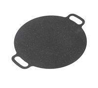 Aramox Pan de Grill Barbecue Rond, Revêtement en Silicate de Fer, Plaque Chauffante Rond Antiadhésive pour les Grillades, la Cuisson, la Friture à la Maison ou le Camping (30cm)