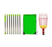 Aramox Panier Cueilleur de Fruits, Poteau Télescopique Réglable avec Tête de Panier en Acier Inoxydable pour Une Récolte sans Effort des Avocats et des Agrumes des Grands Arbres (3,2 m / 10,5 Pieds)