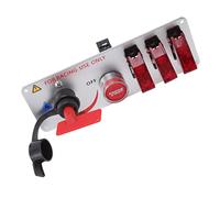 Aramox Panneau de Commutateur d'allumage à Bascule LED 5 en 1 12V, Bouton de Démarrage du Moteur, Panneau Métallique Durable pour Voitures et Camions de Course (rouge)