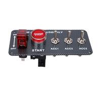 Aramox Panneau de Commutateur de Démarrage d'allumage de Voiture 12 V 40 A Panneau d'allumage à Démarrage par Poussée avec Relais et Fils Bouton de du Moteur 5 en 1 pour Voiture de Course Camion RV