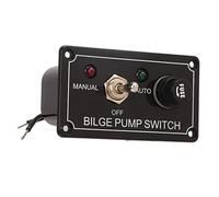 Aramox Panneau d'interrupteur à Bascule à Bascule, Panneau de Commutation de Pompe de Cale ABS 12 V 5 A Arrêt Manuel Automatique avec Indicateurs LED et Disjoncteur, pour Bateau Marin, Yacht,