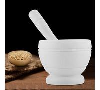 Aramox Pestle de Mortier Set Cuisine Plastic Ergonomic Grinder Double Face 11 Cm Idéal pour les Herbes et les Pilules (WHITE)