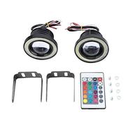Aramox Phare antibrouillard pour voiture 30 W RGB LED COB Angel Eye Halo Ring Super lumineux avec télécommande (8,9 cm)