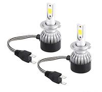 Ampoules de Phare, 2pcs H7 Super Bright Car Auto Mini LED Kit de Conversion de Phare Ampoules de Phare 55W 6000K