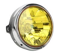 Aramox Phare de moto, phare avant de phare rétro de moto pour CB400/CB500/CB1300/Hornet 250/Hornet 600/Hornet 900/VTEC/VTR 250(Lentille jaune)