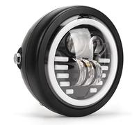 Aramox Phare LED Rond, 12V 6.5in IP67 Phare LED Moto Étanche 12-80V DC Double Couleur DRL Feux Diurnes (Avec support)