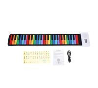 Aramox Piano Enroulable, Touches Flexibles en Silicone, Clavier électronique Portable à 49 Touches pour Débutants et Voyageurs (Version couleur)