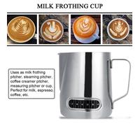 ARAMOX Pichet à mousser le lait en acier inoxydable Tasses de tasse de café expresso de pichet de moussage de lait d'acier