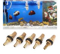 Aramox Pierre à Bulles d'aquarium Dorée 5 Pièces, Pierre à Air en Grès de Cuivre pour Aquariums avec Aération à Haute efficacité et Accessoires de Pompe à Oxygène Uniformes